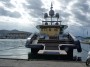 Navi e traghetti in Toscana - Vista di poppa dello yacht di lusso Blade ormeggiato a Portoferraio - Fotografia 1 settembre 2012